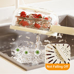 Arenzza multipurpose kitchen draining basket with lid, featuring a white plastic design for rinsing and drying fruits and vegetables.