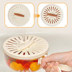 Arenzza multipurpose kitchen draining basket with lid for rinsing and draining fruits, vegetables, and pasta.