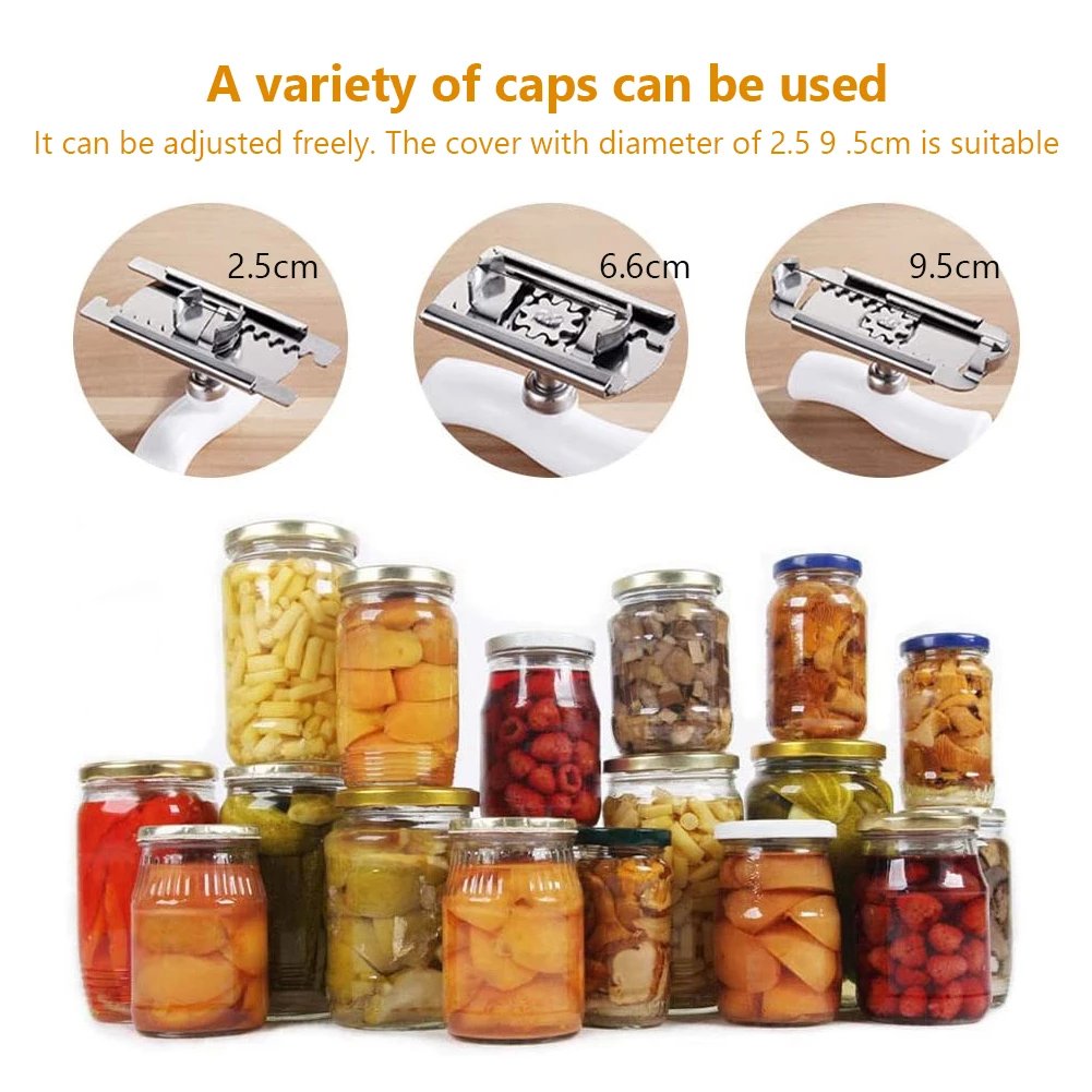 Arenzza Effortless Arthritis Jar Opener in a kitchen setting, showing the ergonomic handle and functional design for easy jar opening.