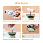 Arenzza Effortless Arthritis Jar Opener in kitchen setting, showing easy grip design for opening jars with limited hand strength.