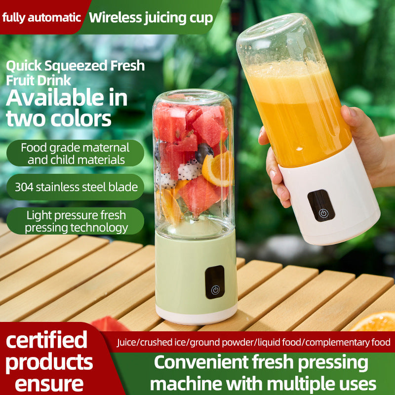 Arenzza portable wireless juicer with a 12-blade system, compact kitchen appliance for fresh juice on the go.