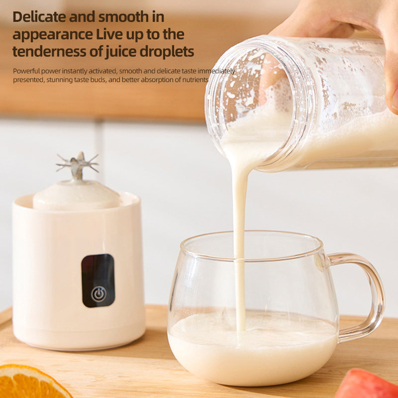 Arenzza portable wireless juicer with 12-blade system for kitchen use, shown with compact design and stainless steel blades.