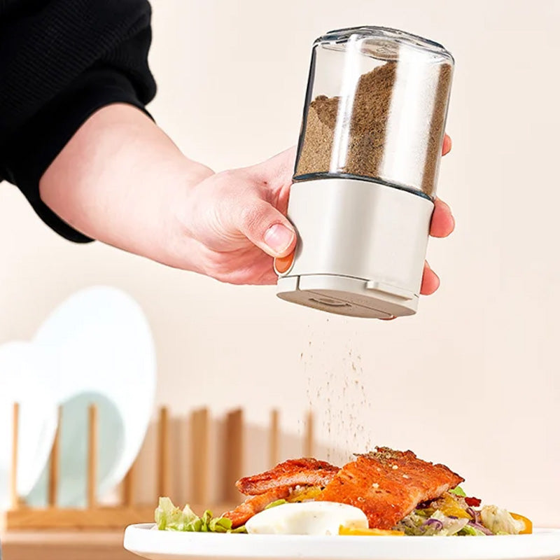 Arenzza multifunctional kitchen salt and seasoning dispenser with precise measurement controls and a sleek design.
