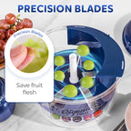 Aarenza portable automatic electric fruit peeler in a kitchen setting, showing its compact design and peeling mechanism.