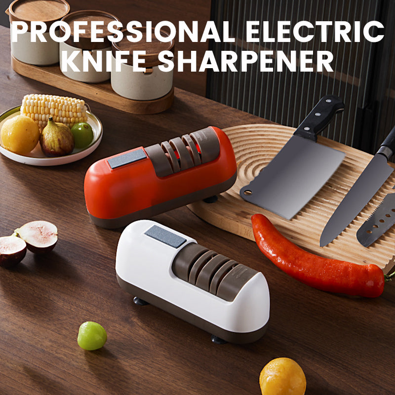 Arenzza professional electric kitchen knife sharpener with multiple sharpening slots and ergonomic design for precise blade honing.