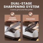 Arenzza professional electric knife sharpener for kitchen use, featuring multiple sharpening slots and a sleek design.