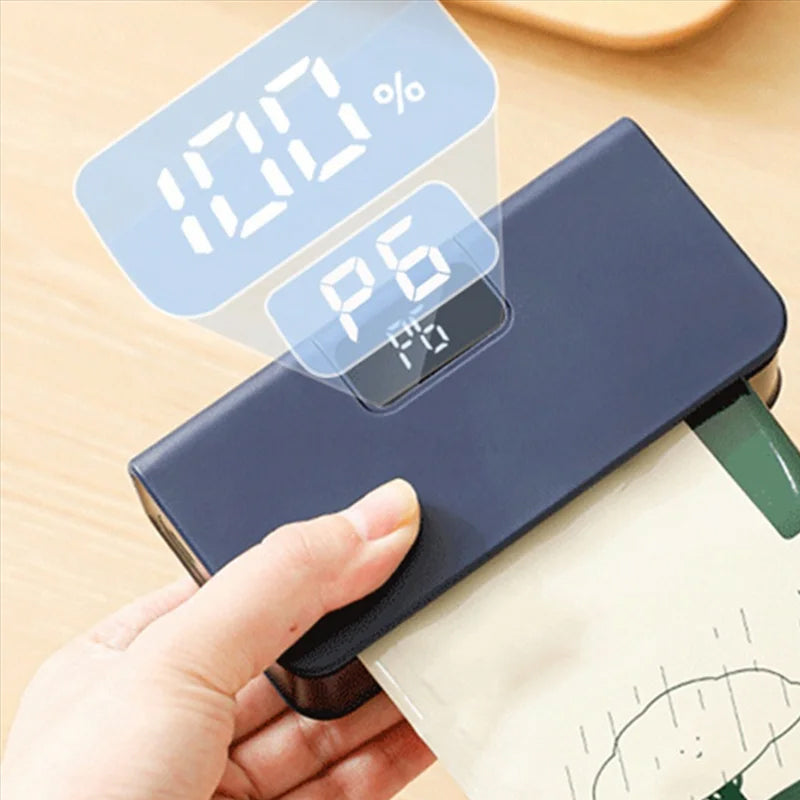 Arenzza rechargeable 2-in-1 mini bag sealer with cutter for kitchen use, compact handheld device for sealing and cutting plastic bags.
