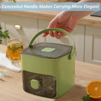 Arenzza ice cube maker with storage container for kitchen use, featuring clear plastic design and multiple ice cubes inside.