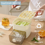Arenzza ice cube maker with storage container, compact kitchen appliance for making and storing ice cubes.