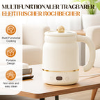 Aarenza multifunctional portable electric cooking mug on a kitchen counter, showing its sleek design and digital control panel.