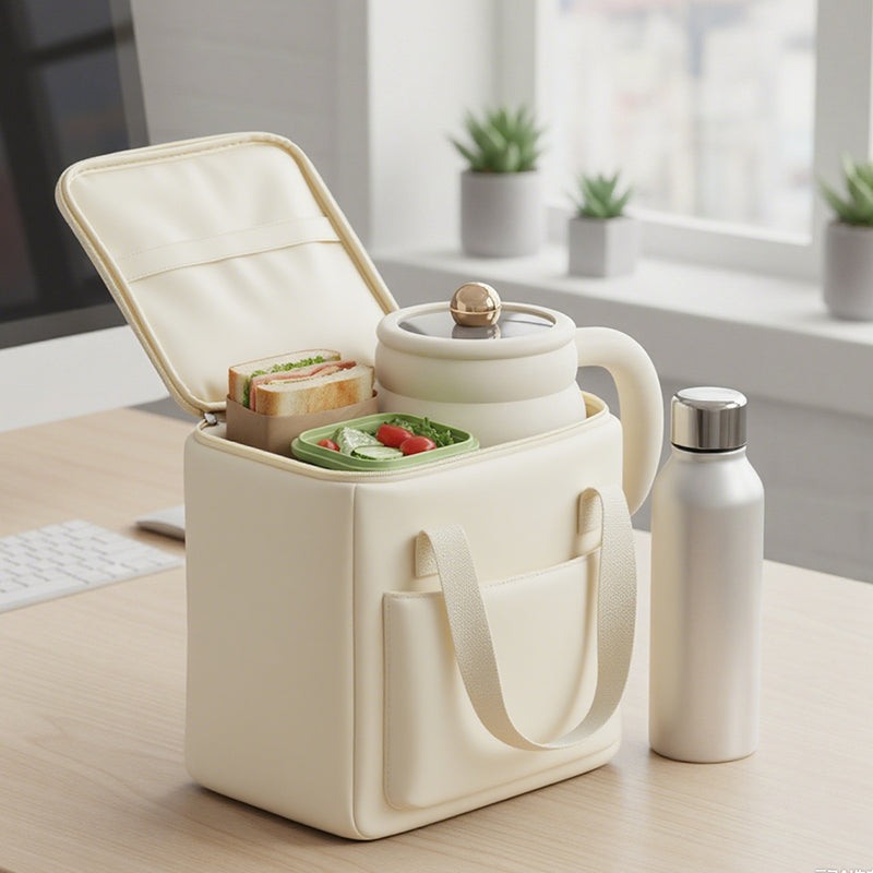 Arenzza multifunctional portable electric cooking mug with digital display, compact design, and stainless steel finish for kitchen use.