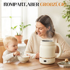 Aarenza multifunctional portable electric cooking mug in black with digital controls and a stainless steel interior for kitchen use.