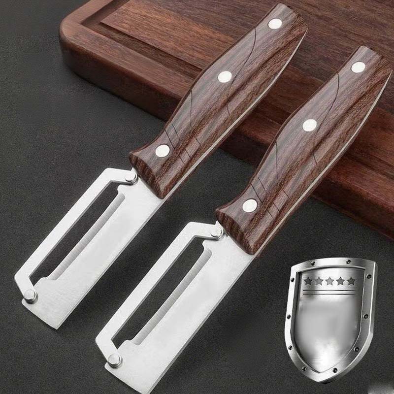 Arenzza multi-functional kitchen peelers with ergonomic handles and stainless steel blades for peeling fruits and vegetables.