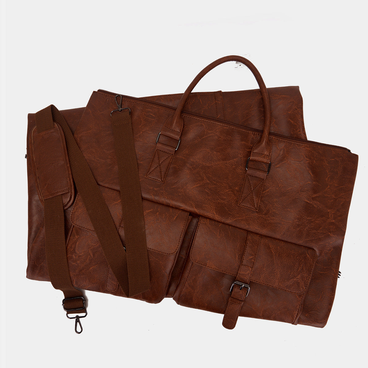 Arenzza 3-in-1 convertible duffle bag with adjustable straps, multiple compartments, and sleek black design for versatile travel use.