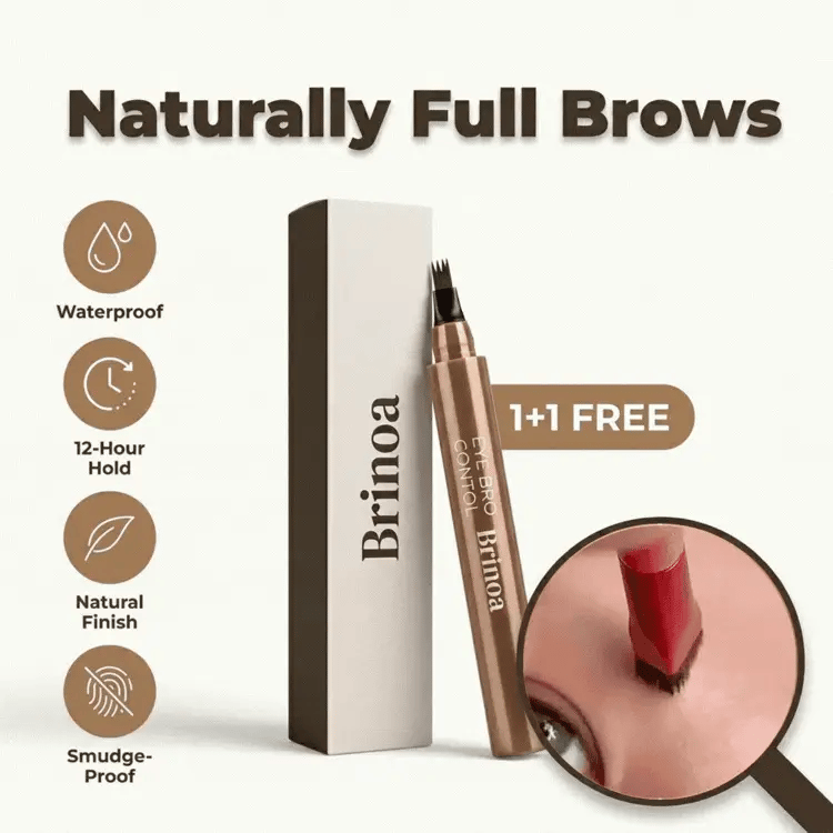 Arenzza waterproof microblading eyebrow pen with smudge-proof 12-hour wear, showing the pen and its precise tip for natural eyebrow definition.