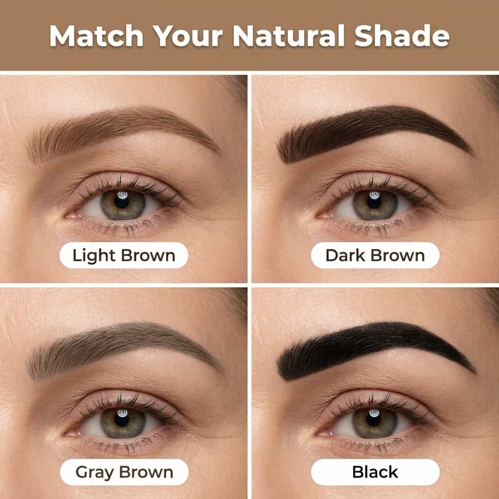 A close-up of the Arenzza waterproof microblading eyebrow pen showing multiple shades and fine tip for natural, precise brows.