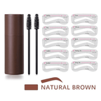 A close-up of Arenzza EasyBrow™ tool for achieving symmetrical, flawless brows in one minute, showing the applicator and brow details.