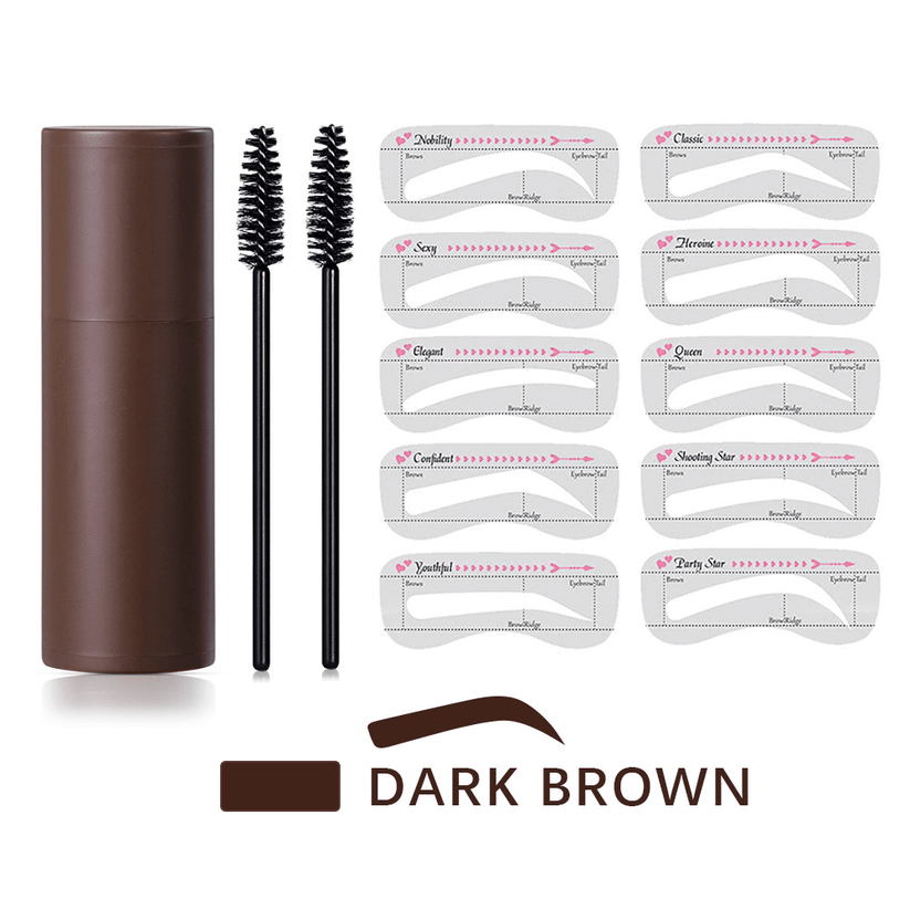 A close-up of Arenzza EasyBrow™ showing symmetrical brow shaping and filling in natural-looking, flawless brows in one minute.