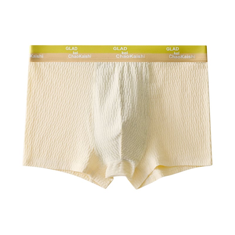 A pair of Arenzza men's boxer briefs made of breathable, antibacterial bubble cotton fabric with a snug fit and elastic waistband.