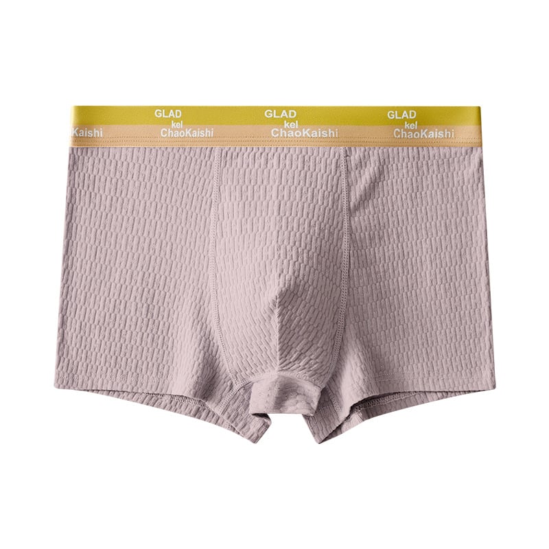 A pair of Arenzza men's boxer briefs made of breathable, antibacterial bubble cotton fabric with a snug fit.