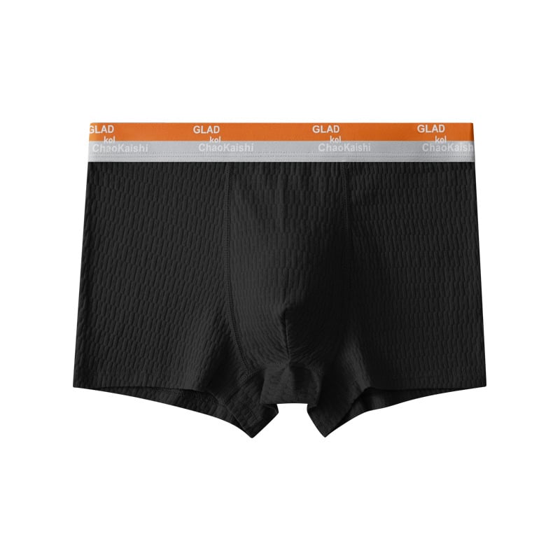 A pair of Arenzza men's bubble cotton boxer briefs with antibacterial, breathable, and sweat-absorbent fabric, shown laid flat.
