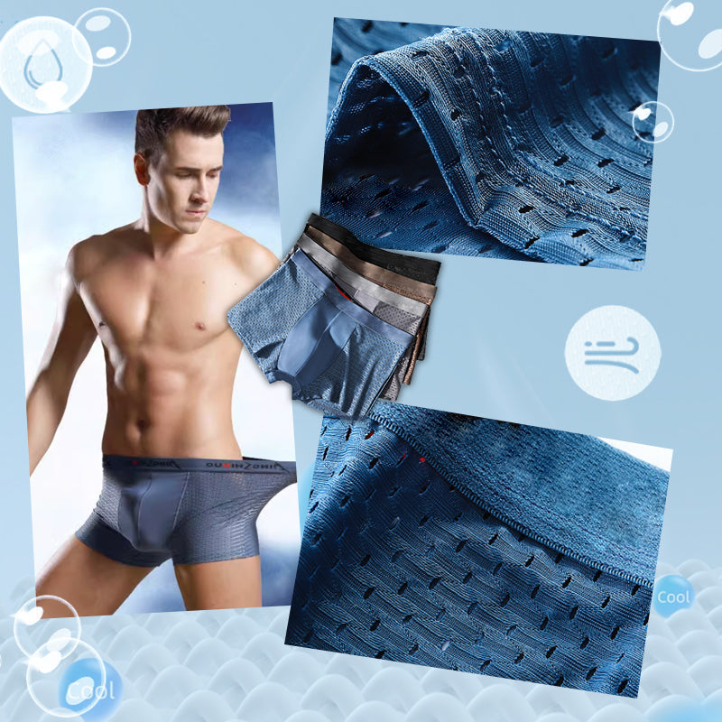 Men's breathable mesh boxer underwear by Arenzza, featuring lightweight, comfortable fabric for everyday wear.