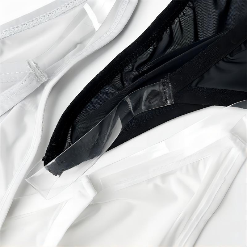 A pair of sexy, clear low-rise men's briefs from Arenzza featuring a sleek, minimal design and lightweight fabric.