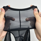 A pair of Arenzza men's low-rise briefs in clear, sexy design, displayed on a neutral background.