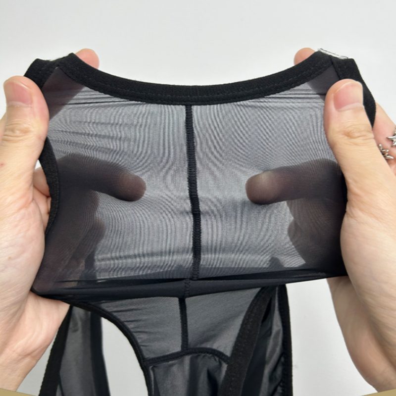 A pair of Arenzza men's low-rise briefs in clear, sexy design, displayed on a neutral background.