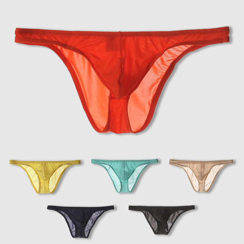 Men's Arenzza ultra-thin transparent low-rise underwear, lightweight and revealing fabric, designed for a sleek and modern fit.