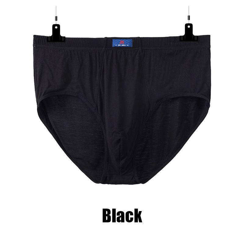 A pair of men's stretch plus size panties from Arenzza, shown on a model, designed for comfort and support during the Christmas season.