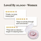 A pair of reusable self-adhesive lashes from Arenzza, washable and designed for easy application and long-lasting wear.