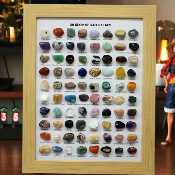 Collection of 80 natural ore specimens from Arenzza, showcasing colorful gemstones perfect for holidays, birthdays, and collectibles.