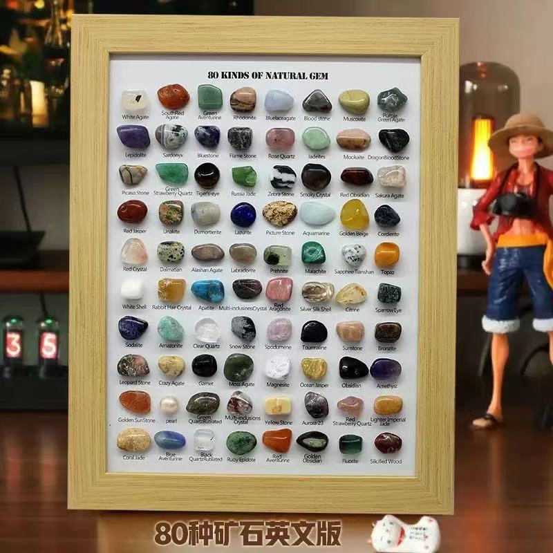 A collection of 80 natural ore specimens from Arenzza, showcasing colorful gemstones perfect for holidays, birthdays, and collectibles.