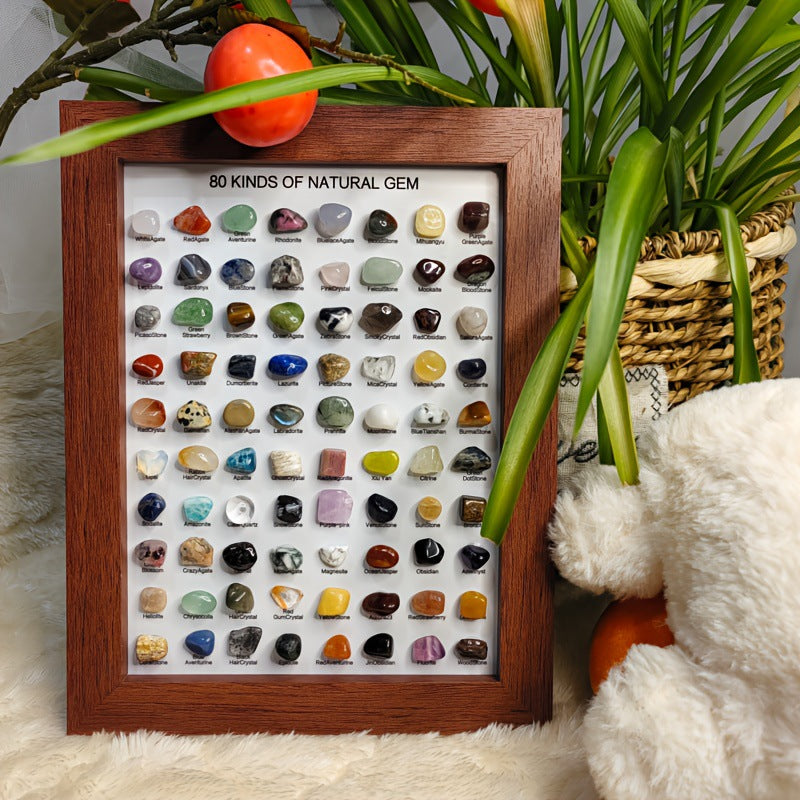 A collection of 80 natural ore specimens by Arenzza, showcasing various colorful gemstones perfect for holidays, birthdays, or collectibles.