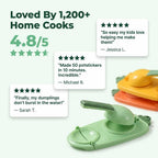 Arenzza quick dumpling press tool with a hand-held design for making homemade dumplings quickly and easily.