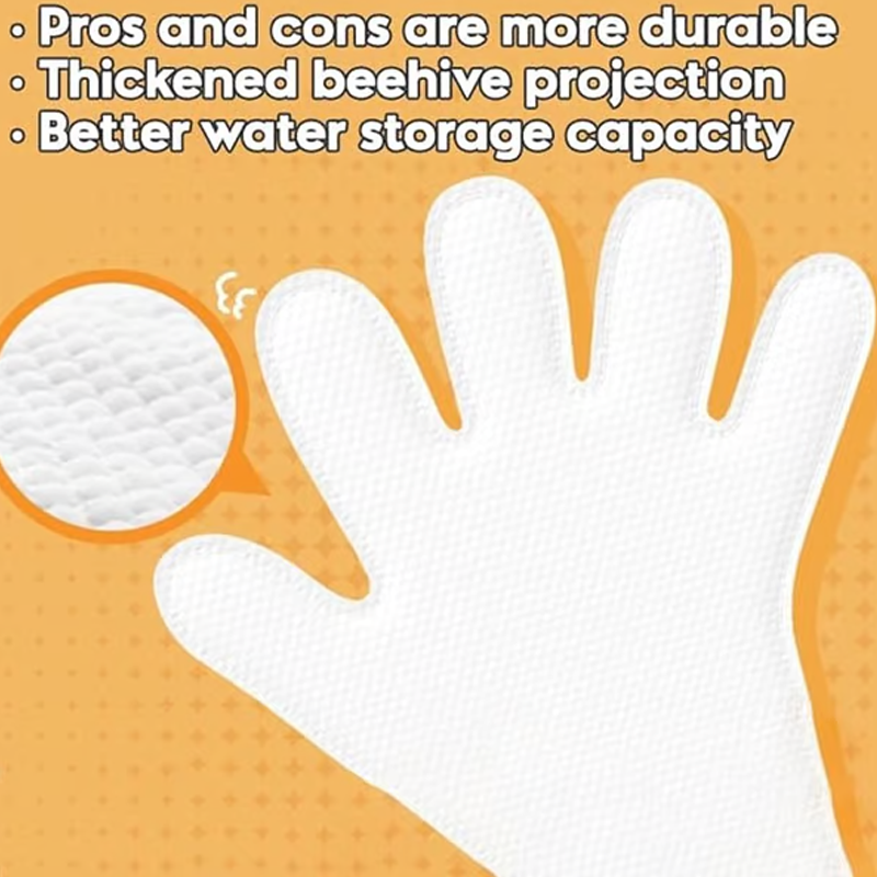 Arenzza pet wash-free wipes gloves for cleaning pets, showing reusable gloves with wipe cloths ready for use.