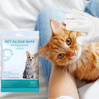 Arenzza convenient pet wash-free wipes gloves for easy pet cleaning, showing gloves with wipe material for quick grooming.