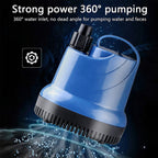 Arenzza bottom suction fish tank water filter pump showing the compact pump with suction cups for aquarium filtration.