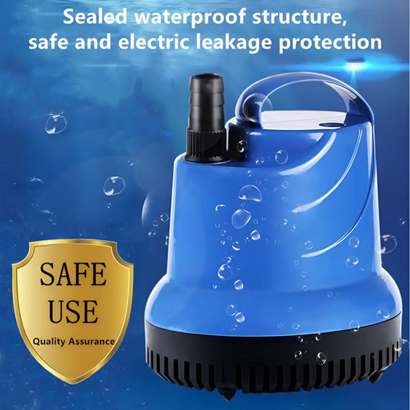 Arenzza bottom suction fish tank water filter pump in use, with clear tubing and filter components for pet aquarium filtration.