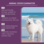 Arenzza Effective Pets Odor Eliminator Spray bottle, pet supplies for long-lasting freshness and odor removal in homes with pets.