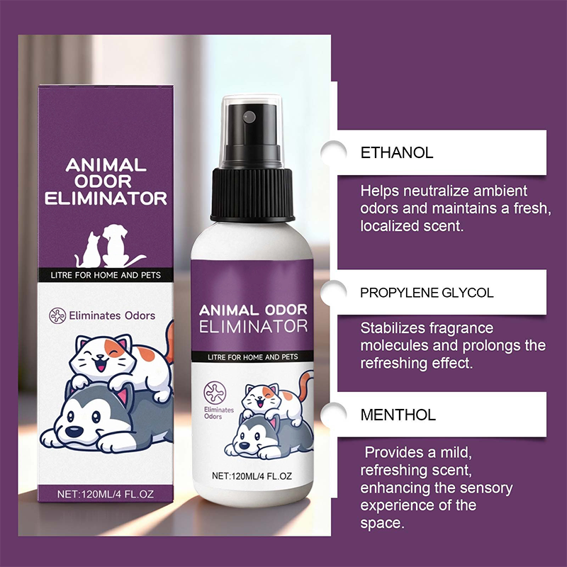 Arenzza Effective Pets Odor Eliminator Spray for pet supplies, showcasing a spray bottle with fresh scent and long-lasting odor control.