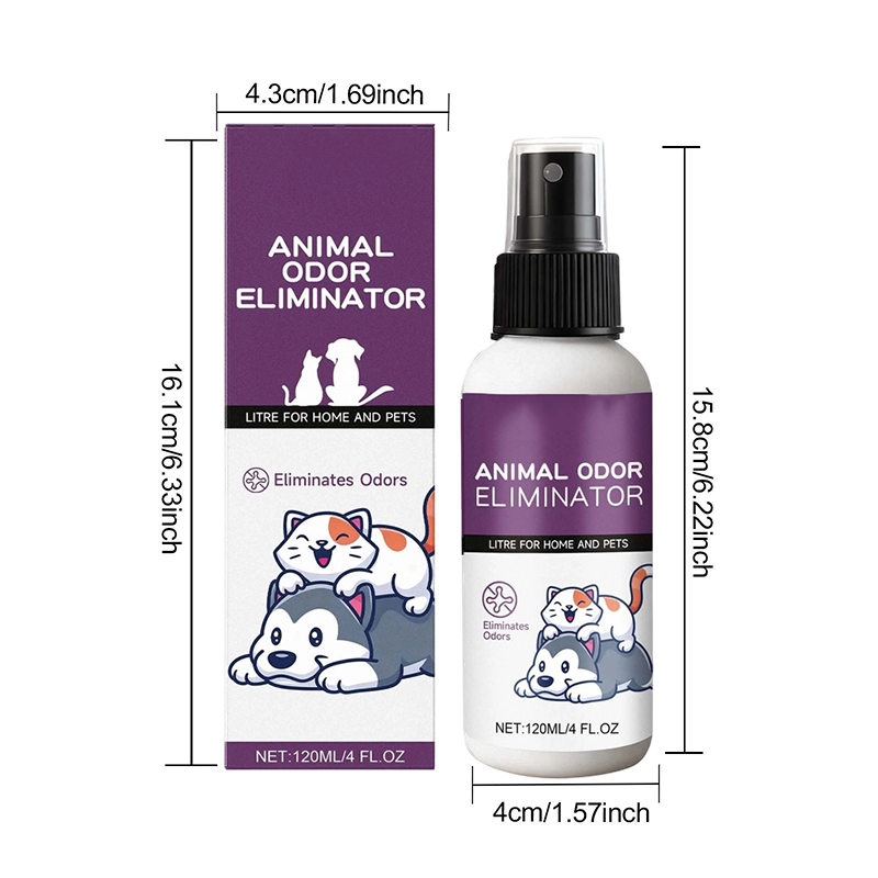 Arenzza Effective Pets Odor Eliminator Spray in a spray bottle, designed to eliminate pet odors and leave long-lasting freshness.