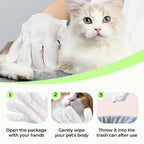Arenzza gentle pet cleaning no-rinse gloves in hand, designed for easy pet grooming and fur removal during cleaning.