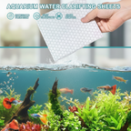 Arenzza Aquarium Water Clarifying Sheets for pet supplies, showing transparent sheets used to keep fish tank water clear.