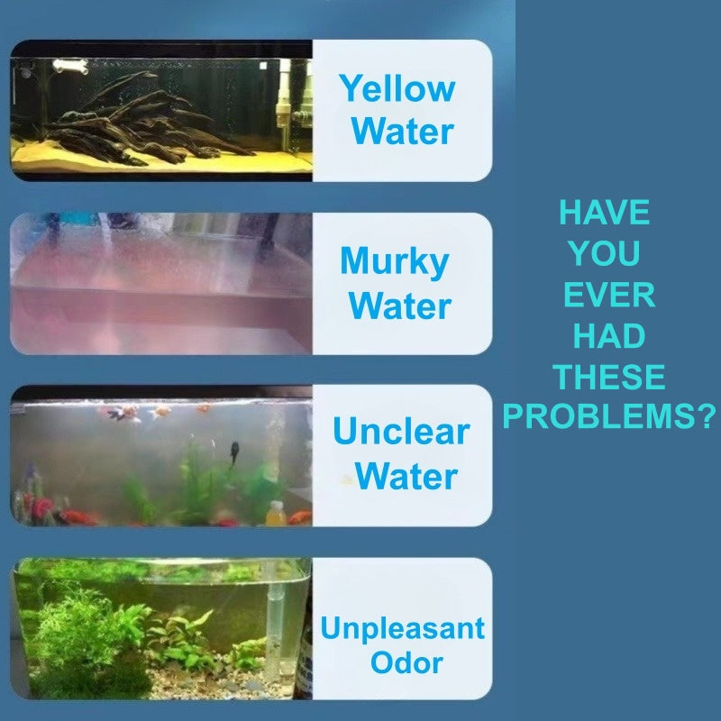 Arenzza Aquarium Water Clarifying Sheets in packaging, designed for pet aquarium water maintenance and clarity.