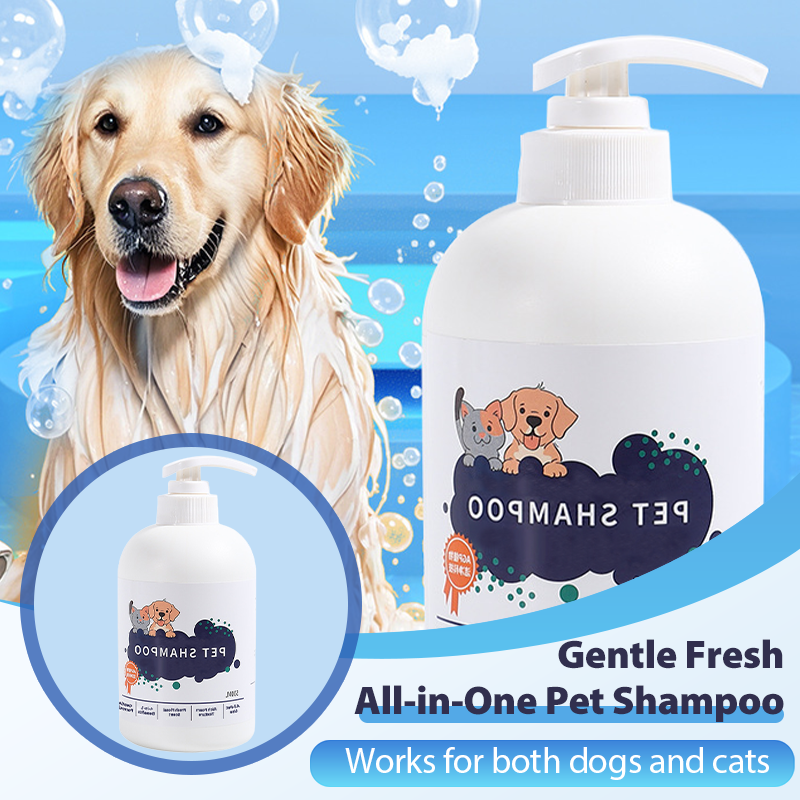 Arenzza Gentle Fresh All-in-One Pet Shampoo bottle with a clean label, designed for pet grooming and bathing.