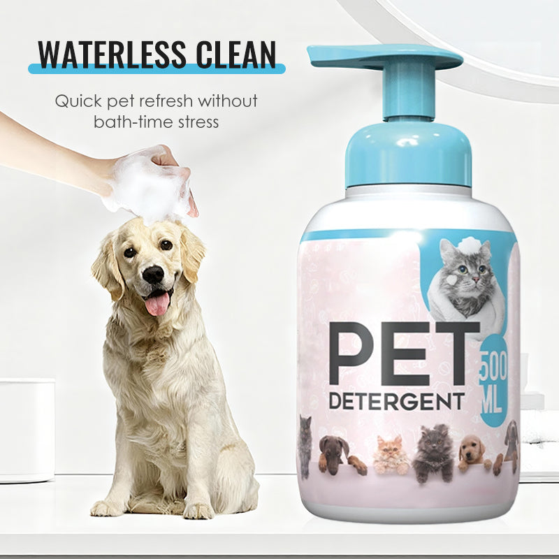 Arenzza waterless cleansing shampoo for dogs and cats, pet supplies, in a bottle with a pump for quick, mess-free grooming.