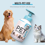 Arenzza waterless cleansing shampoo for dogs and cats, bottle of pet grooming product with label and pump dispenser.
