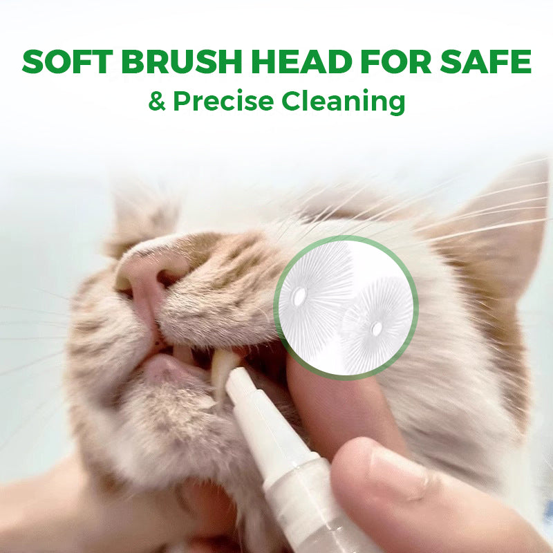 Arenzza pet teeth cleaning pen for pets, featuring a sleek design with a brush tip for breath freshening and whitening teeth.